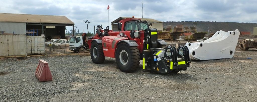 Manitou Telehandler sold to Newmont Mine, Ghana specially designed to replace excavator cylinders.