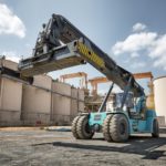 Reachstacker sur une mine d'or au Ghana.