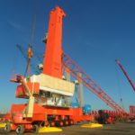 Gottwald Mobile Harbour Crane assembly In Westdorpe, Netherlands.