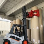 carer electric forklift with a paper clamp