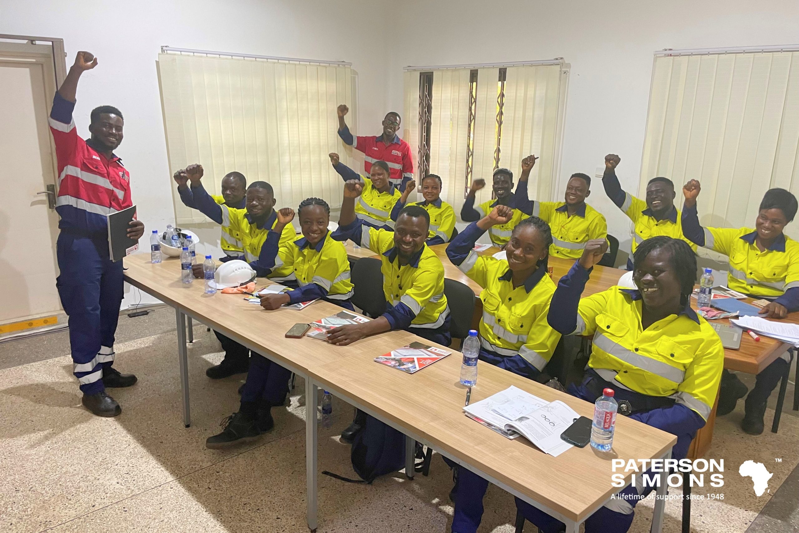 LE GROUPE PATERSON SIMONS ORGANISE UNE FORMATION POUR LES MEMBRES DE LA COMMUNAUTE NEWMONT AHAFO NORD, DANS NOTRE CENTRE DE FORMATION TAKORADI