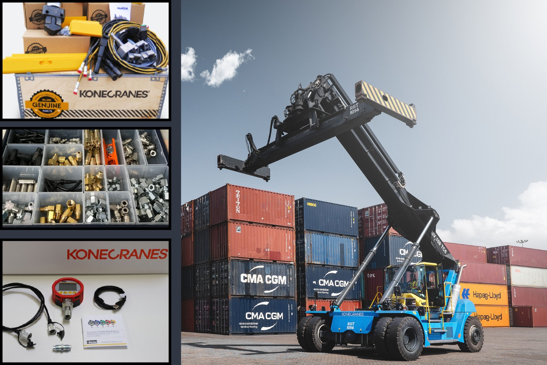 KEEP YOUR KONECRANES LIFT TRUCKS MOVING: YEAR-END OFFERS ON SPREADER SERVICE BOXES, TYRES, RIMS AND SERVICE TOOLS!